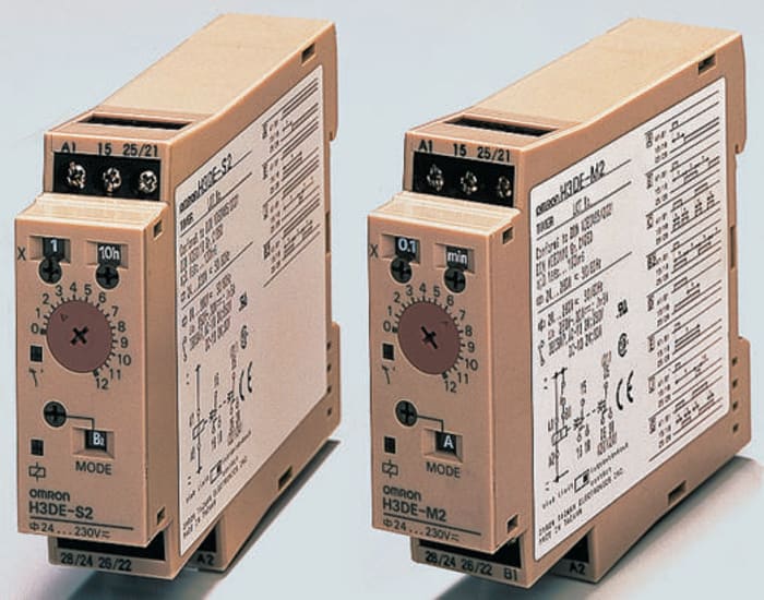 Omron DIN Rail Mount Time Delay Relay, 24 → 230V ac/dc, 2-Contact, 0.1 s → 120h