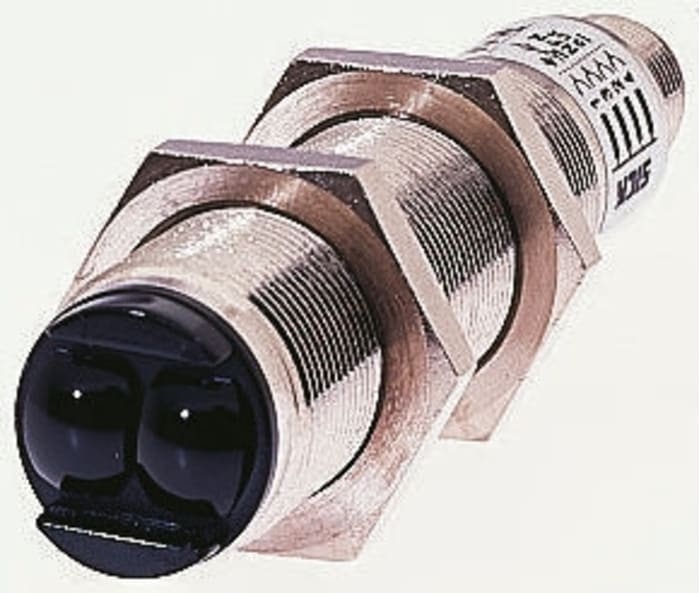 Sick Fotoelektrik Sensör, Yayınımlı Algılama Aralığı: 105 mm, NPN ve PNP-NC\NO, Stil: Silindir, IP67