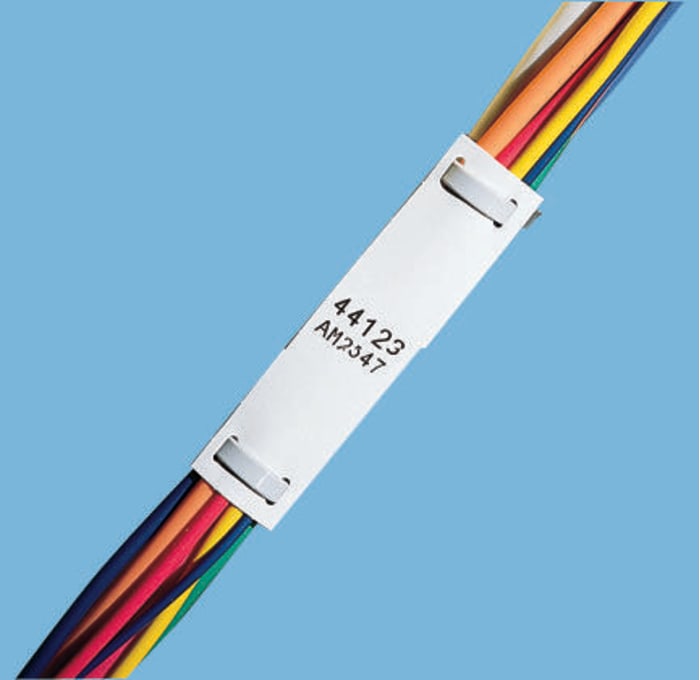 Brady R4310 White Cable Labels, 12mm Width, 50mm Height, 100 Qty
