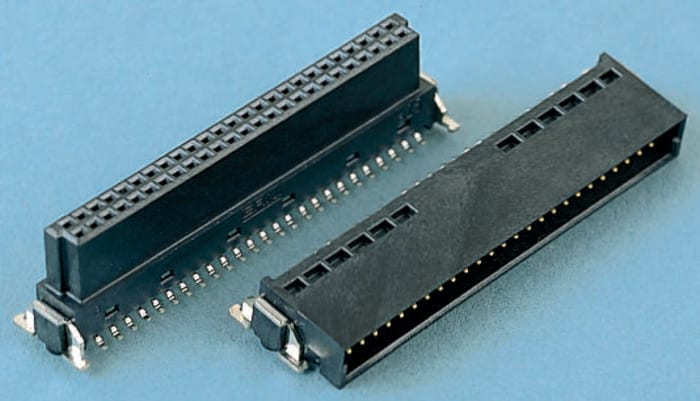 ERNI SMC Series Straight Surface Mount PCB Socket, 80-Contact, 2-Row, 1.27mm Pitch, Solder Termination