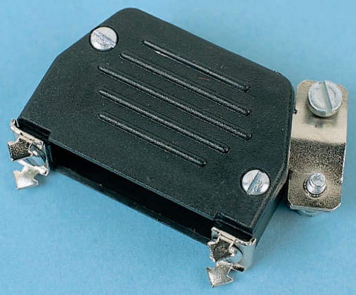 MH Connectors MHED Series Thermoplastic Angled, Straight D Sub Backshell, 9 Way, Strain Relief