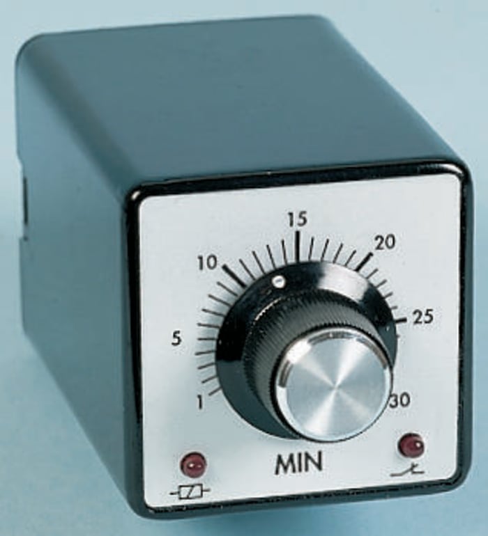 Tempatron Plug In Timer Relay, 110V ac, 2-Contact, 1.5 → 30min, 1-Function, DPDT