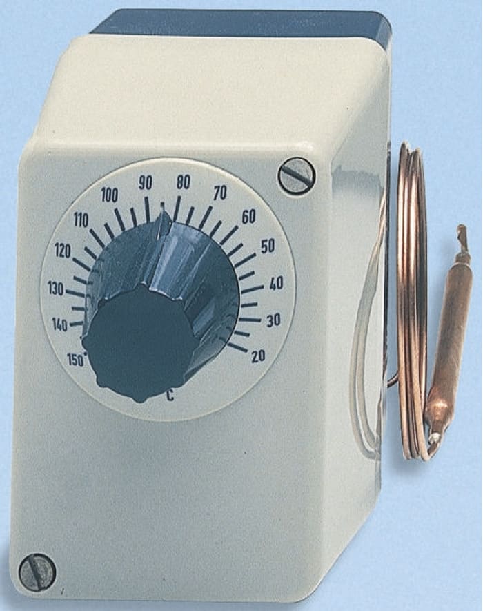 Jumo Capillary Thermostat, +300°C Max, NO/NC, Manual Reset, Chassis Mount