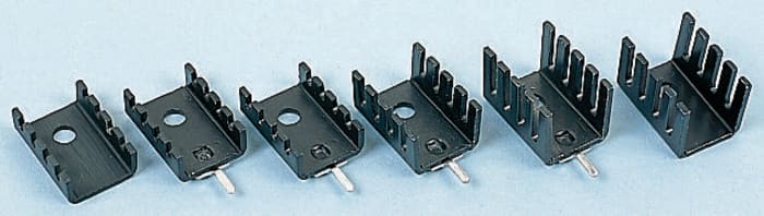 Heatsink, TO-220, 30°C/W, 13.21 x 9.53 x 19.05mm, Clip