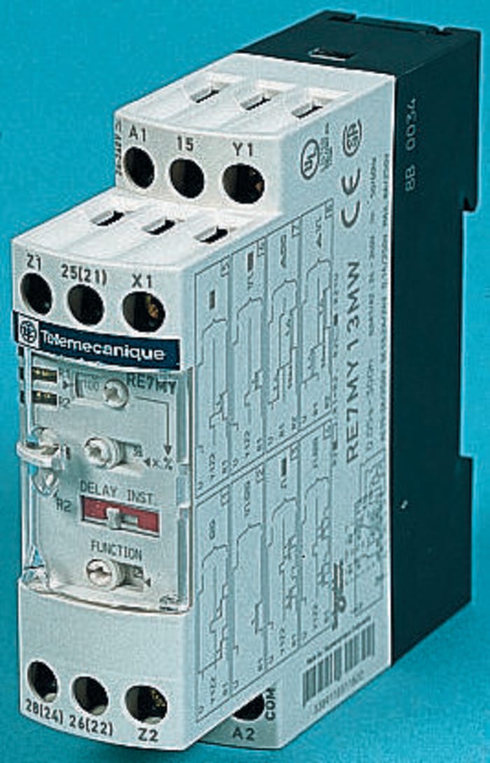 Schneider Electric Zaman Rölesi, DPDT, Vida, 2 Kontaklı Çok İşlevli, DPDT, 24 → 240 V ac/dc