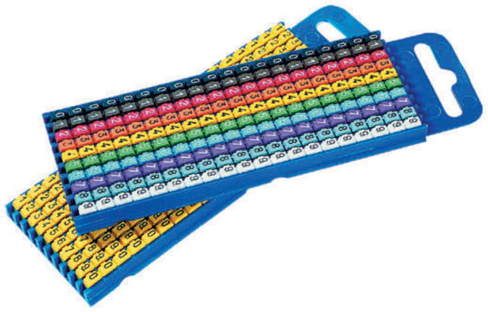 HellermannTyton WIC2 Snap On Cable Markers, Violet, Pre-printed ""7"", 2.8 → 3.8mm Cable, 561-02677 WIC2-7-PA66-VT