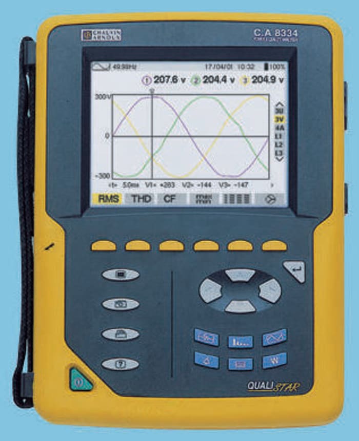 Chauvin Arnoux CA 8332B Power Quality Analyser, 3-Phase, 6500A Max, 960V Max