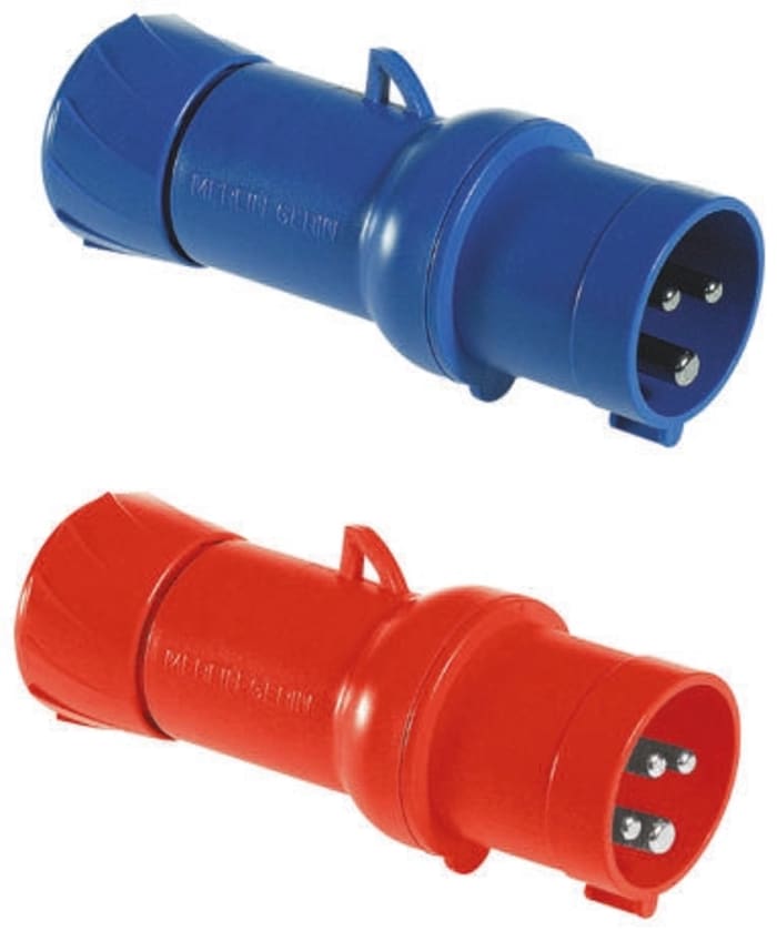Schneider Electric, PratiKa IP44 Red Cable Mount 3P + E Industrial Power Plug, Rated At 32A, 415 V