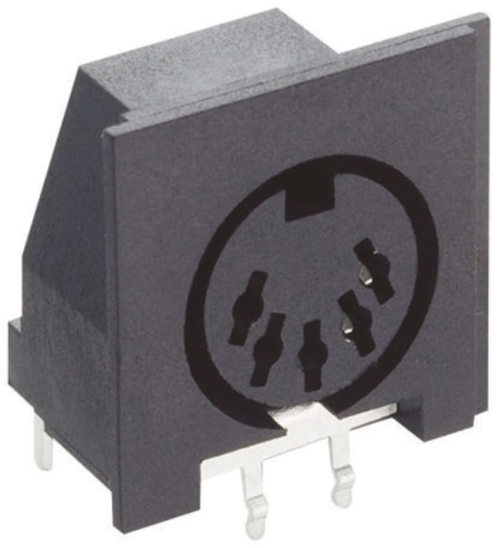 Lumberg 8 Pole Right Angle Din, 4A, 24 V ac, 34 V dc, Female, Through Hole