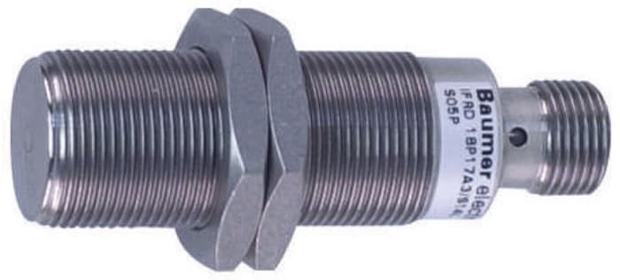 Baumer Inductive Threaded Barrel Proximity Sensor, M18, 6 mm Detection, PNP NO, 10 → 30 V dc