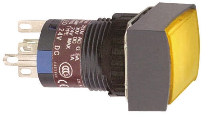Schneider Electric Harmony XB6E Series Illuminated Push Button, Panel Mount, 16mm Cutout, DPDT, IP65