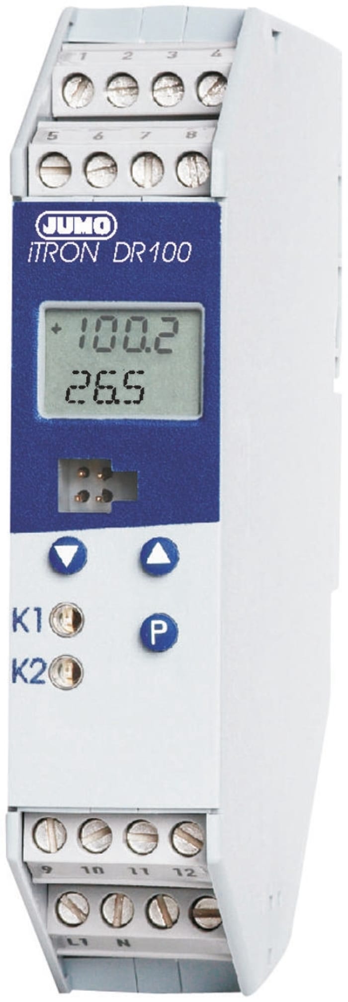 Jumo PID Temperature Controller, 109 x 22.5mm, 2 Output Relay, 110 V ac, 240 V ac Supply Voltage
