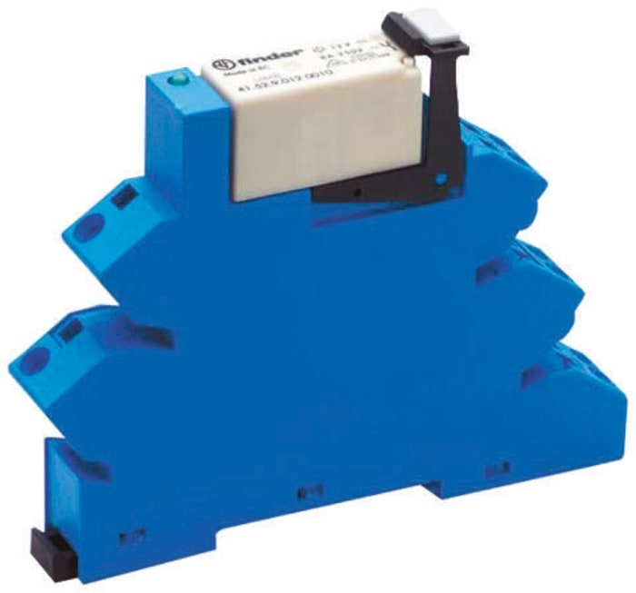 Finder 38 Series Interface Relay, DIN Rail Mount, 24V ac/dc Coil, DPDT, 2-Pole