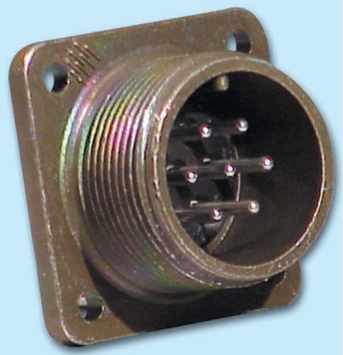 Glenair 3 Way Box Mount MIL Spec Circular Connector Receptacle, Pin Contacts,Shell Size 14S, MIL-DTL-5015