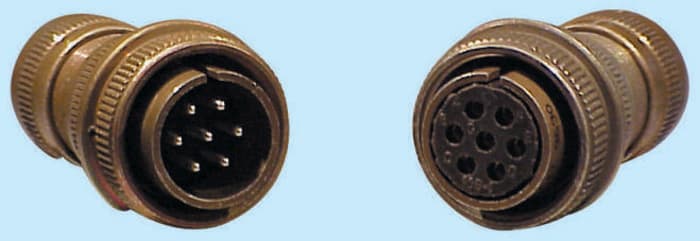 Glenair 7 Way Cable Mount MIL Spec Circular Connector Plug, Pin Contacts,Shell Size 16S, MIL-DTL-5015