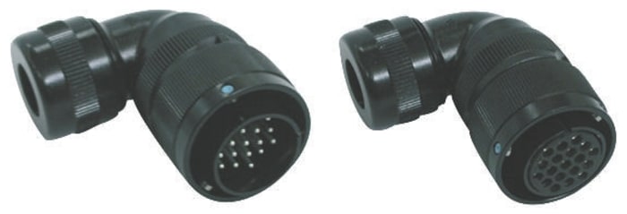 Glenair Right Angle 7 Way Cable Mount MIL Spec Circular Connector Plug, Pin Contacts,Shell Size 16S, MIL-DTL-5015