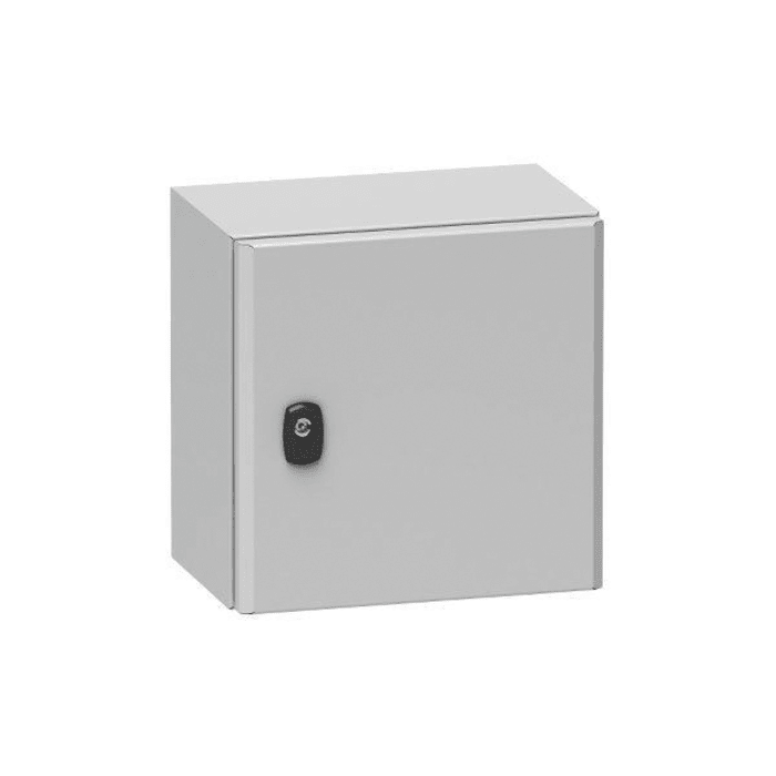 Caja de pared Schneider Electric Spacial S3D de Acero Gris, con placa de montaje, 400 x 400 x 200mm, IP66