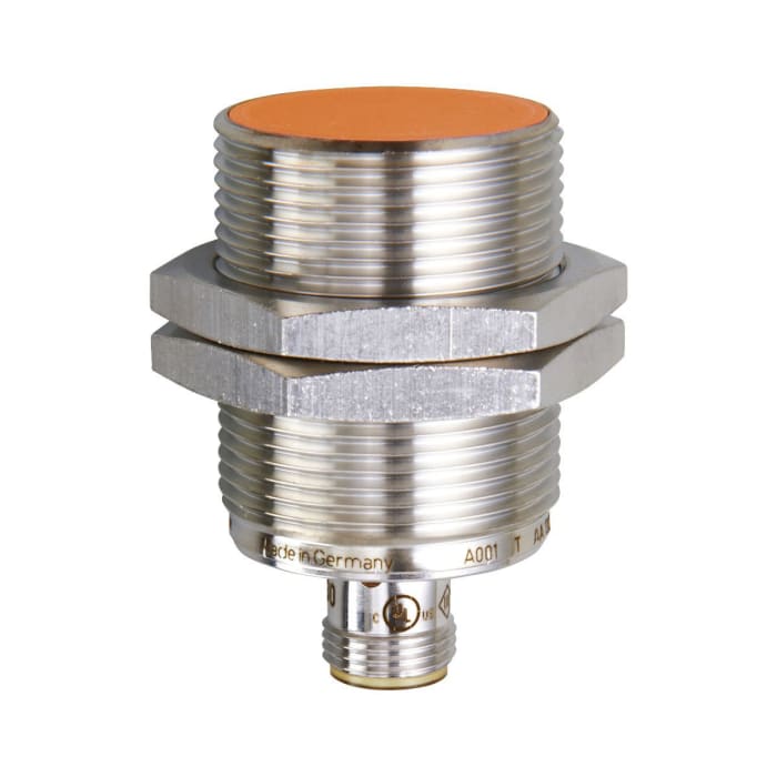 ifm electronic Inductive Threaded Barrel Proximity Sensor, M30, 15 mm Detection, PNP NO, 10 → 36 V dc