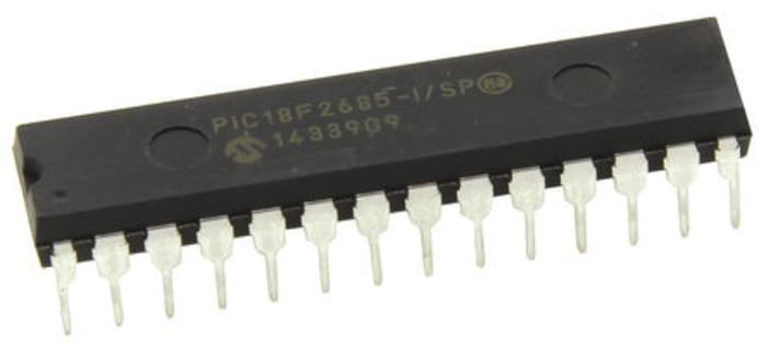 Microchip, 8bit PIC, PIC18F Microcontroller, 40MHz, 1.024 kB, 96 kB Flash, 28-Pin SPDIP
