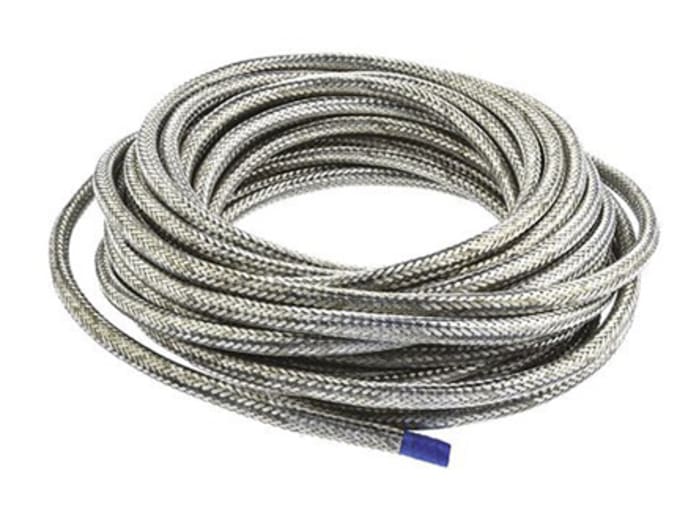 TE Connectivity Expandable Braided Copper Silver Cable Sleeve, 7.5mm Diameter, 100m Length, RayBraid Series