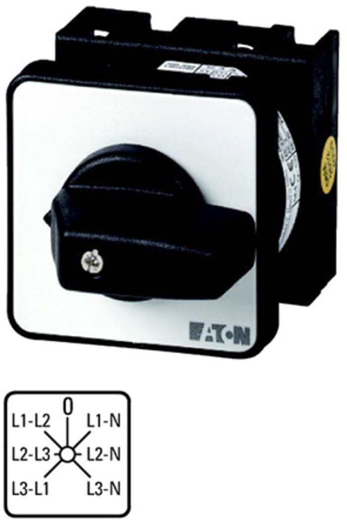 Eaton, 3PST 7 Position 45° Voltmeter Cam Switch, 690V ac, 20A