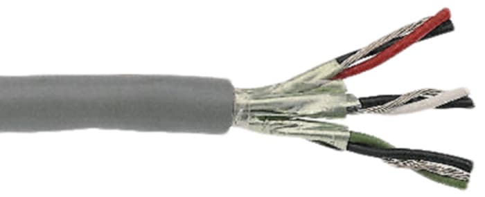 Alpha Wire Alpha Essentials Communication & Control Series Data Cable, 3 Pairs, 6 Cores, 0.23 mm², Screened, 24 AWG,