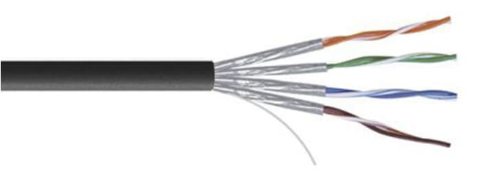 RS PRO, 100m Cat7, Black, U/FTP Shielded, Unterminated LSZH Sheath