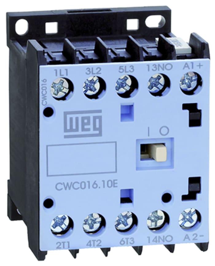 WEG CWC Contactor, 24 V ac Coil, 3-Pole, 16 A, 7.5 kW, 3NO, 690 V ac