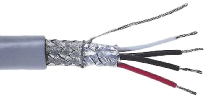 RS PRO Multicore Multipair Industrial Cable, 4 Pairs, 0.25 mm², 24 AWG, Screened, 100m, Grey Sheath