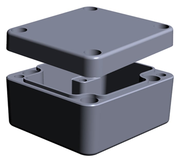 RS PRO Aluminium Enclosure, IP65, IP66, IP67, IP68, Grey Lid, 34 x 58 x 64mm