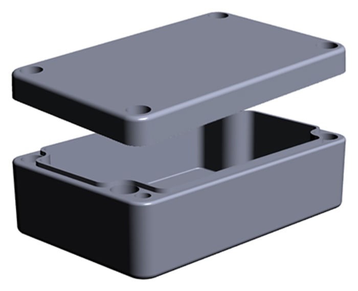 RS PRO Aluminium Enclosure, IP65, IP66, IP67, IP68, Grey Lid, 34 x 98 x 64mm