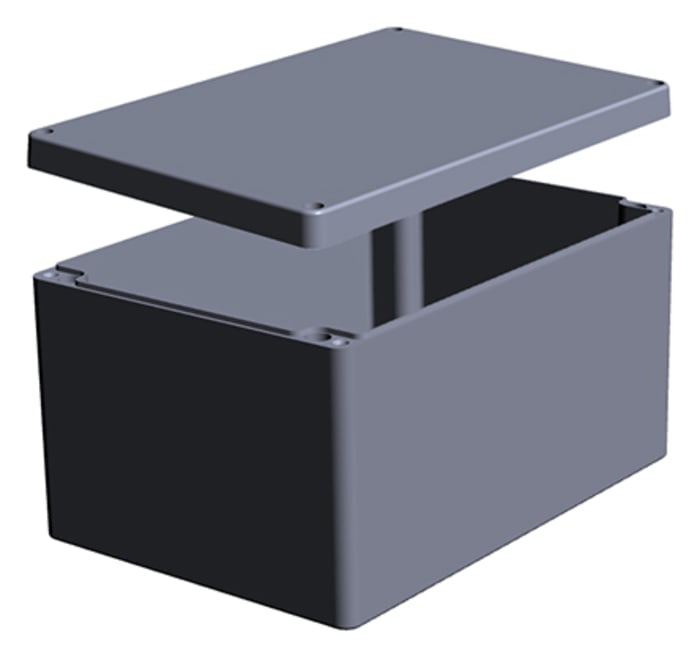 RS PRO Aluminium Enclosure, IP66, Grey Lid, 180 x 330 x 230mm
