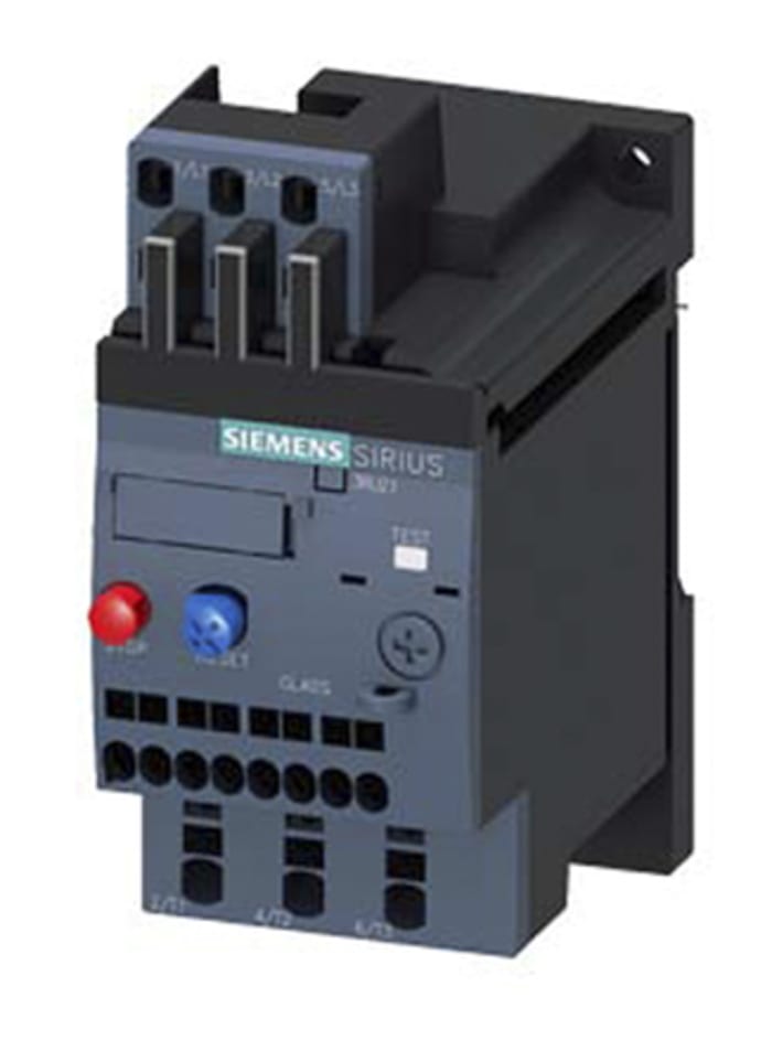 Siemens SIRIUS 3RU2 Thermal Overload Relay 1NO + 1NC, 1.6 A F.L.C, 3 A Contact Rating, 3P, SIRIUS