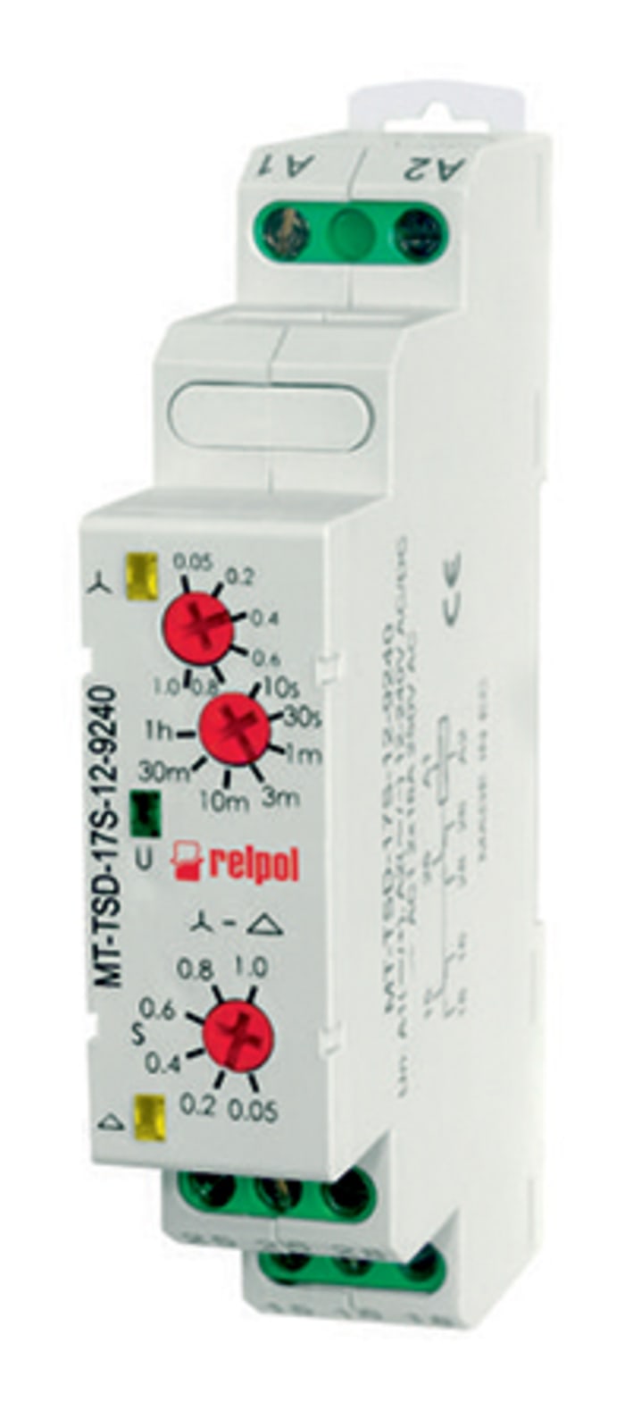 Relpol MT-TSD Series DIN Rail Mount Timer Relay, DPDT