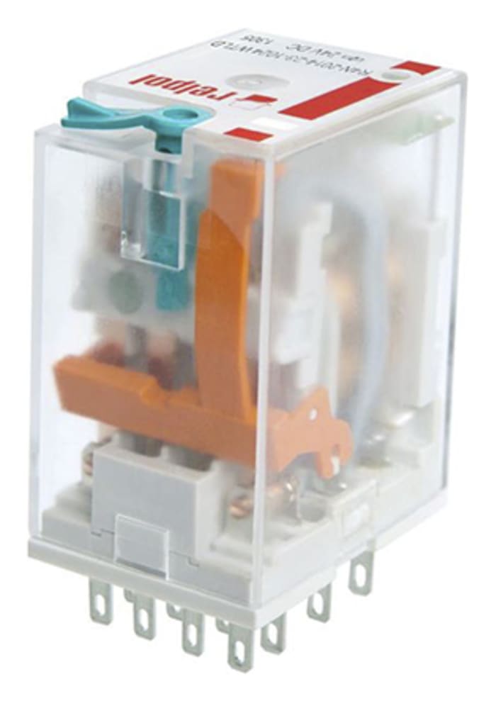 Relpol Plug In Power Relay, 24V ac Coil, 6A Switching Current, 4PDT