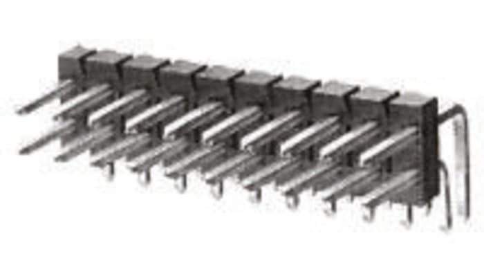 TE Connectivity AMPMODU Series Right Angle Through Hole PCB Header, 8 Contact(s), 2.54mm Pitch, 2 Row(s)