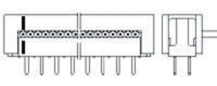 TE Connectivity 20-Way IDC Connector Plug for Cable Mount, 2-Row