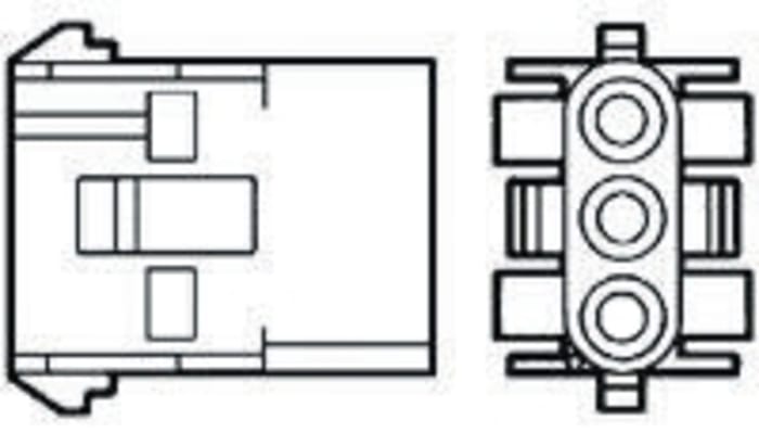 TE Connectivity, MATE-N-LOK Female PCB Housing, 6.35mm Pitch, 4 Way, 1 Row