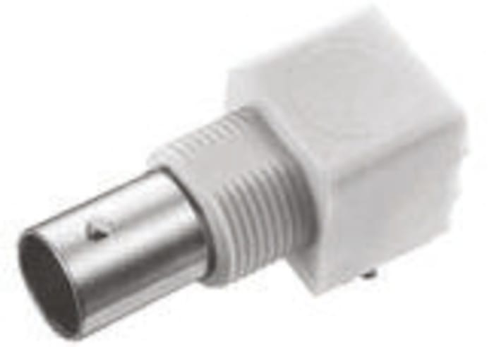 TE Connectivity, Jack PCB Mount BNC Connector, 50Ω, Through Hole Termination, Right Angle Body
