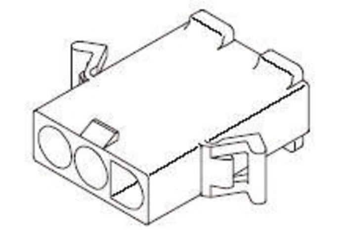 Molex, STANDARD .093" Male PCB Housing, 6.7mm Pitch, 3 Way, 1 Row