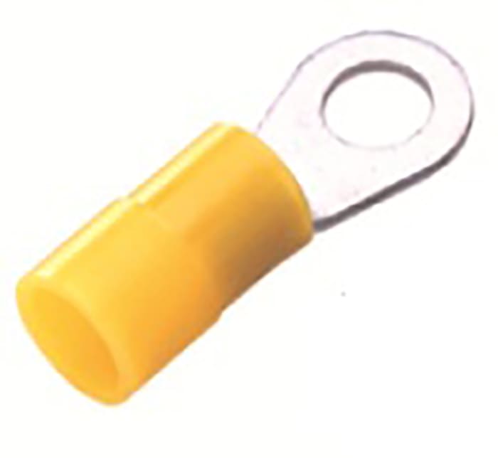 Cosses à œillet RS PRO, Isolée, Jaune, 6mm², 6.5mm, 11mm