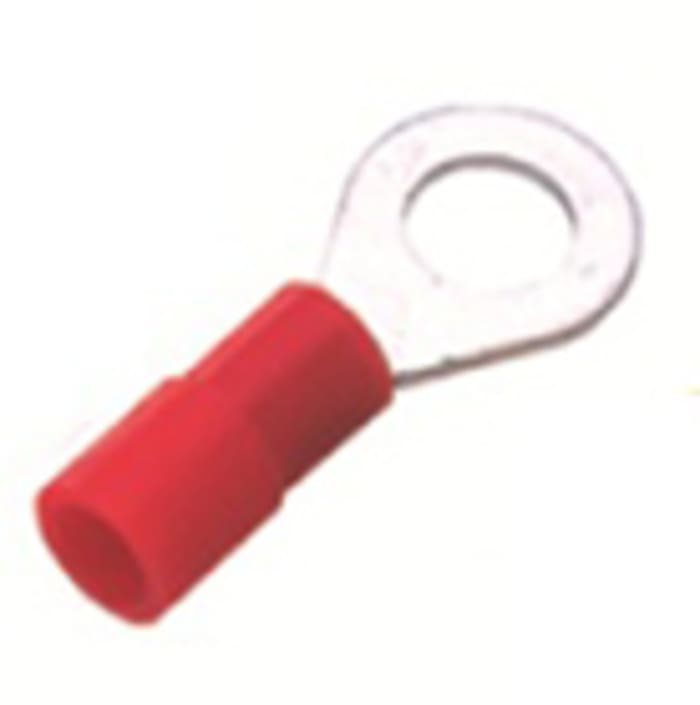 Cosses à œillet RS PRO, Isolée, Rouge, 1.5mm², 6.5mm, 11mm
