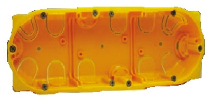 Legrand Batibox Yellow Plastic Back Box, NF, 3 Gangs