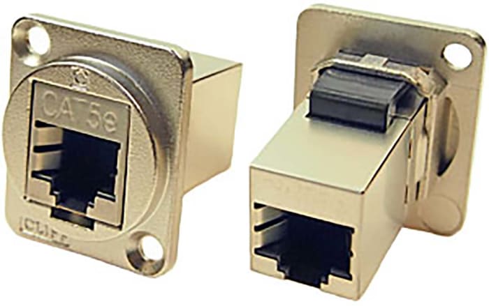 RS PRO Single-Port RJ45 Feedthrough Connector, Cat5e, Shielded