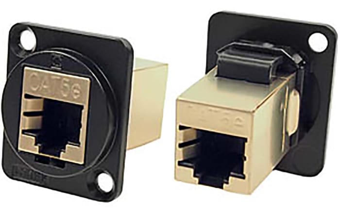 RS PRO Single-Port RJ45 Feedthrough Connector, Cat5e, Shielded