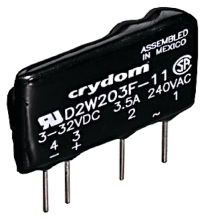 Sensata Crydom D2W Series Solid State Relay, 3 A Load, PCB Mount, 280 V rms Load, 32 V dc Control