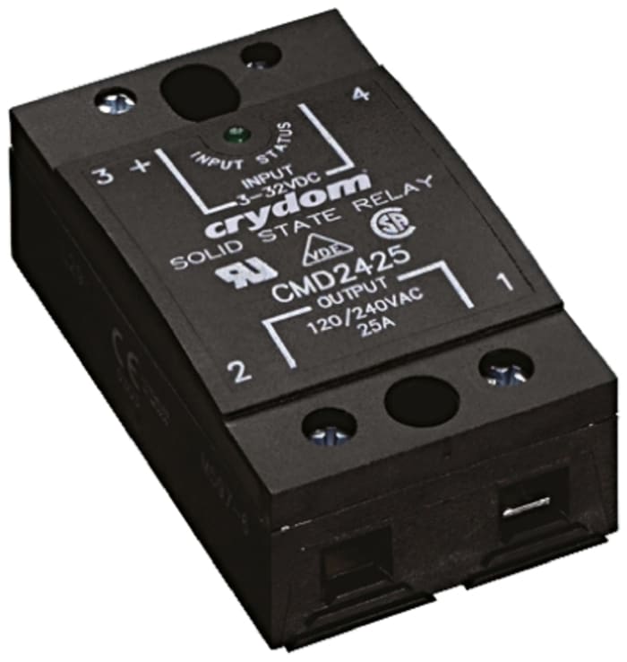 Sensata / Crydom Solid State Relay, 50 A Load, Panel Mount, 280 V Load, 32 V Control