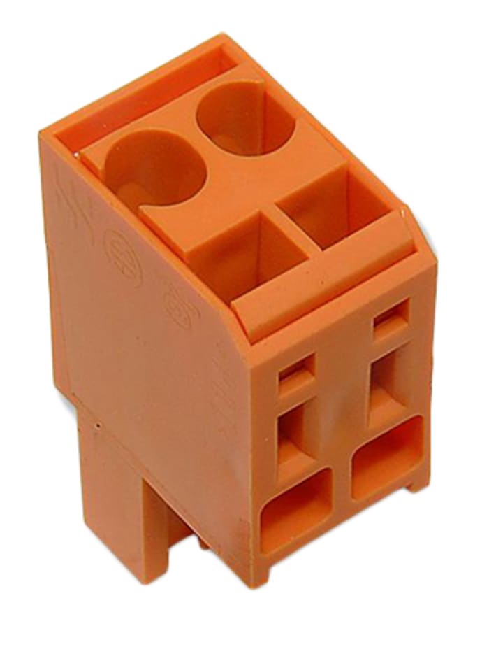 Borne para PCB Weidmuller de 4 vías, paso 5.08mm, 17A, de color Naranja, montaje de cable, terminación Crimpado