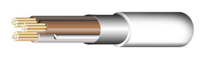 Prysmian 3 Core Electrical Wiring Cable, 0.75 mm², 100m, White, Fire Performance LSZH, 6 A, 500 V