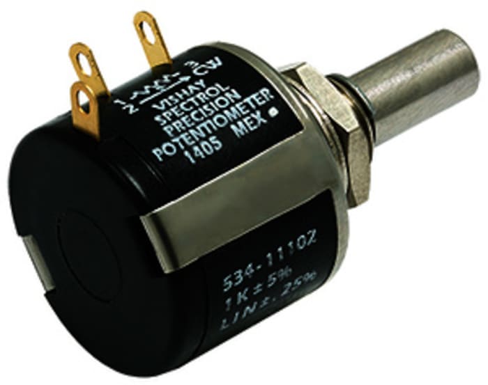 Potenciometr, průměr hřídele: 6,35 mm 10otáčkový, řada: 534 1kΩ ±5% 2W Otočný, Montáž do panelu 1 Vishay